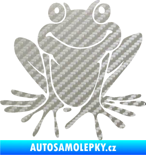 Samolepka Žába 008 pravá 3D karbon stříbrný
