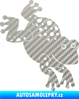Samolepka Žába 009 pravá 3D karbon stříbrný