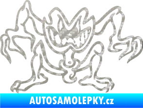 Samolepka Žabák levá 3D karbon stříbrný