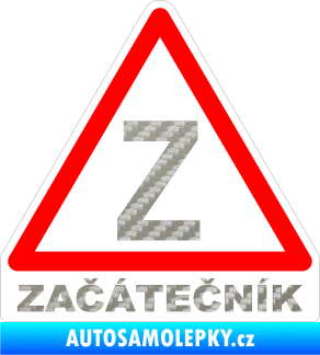 Samolepka Začátečník barevný   3D karbon stříbrný