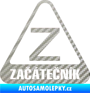 Samolepka Začátečník 3D karbon stříbrný
