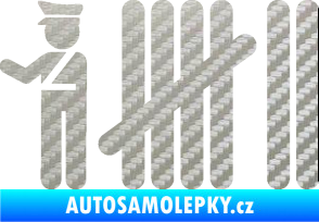 Samolepka Zářezy 007 policajt 3D karbon stříbrný