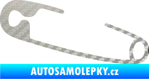 Samolepka Zavírací špendlík 001 levá  3D karbon stříbrný