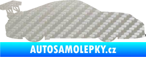 Samolepka Závodní auto 001 pravá 3D karbon stříbrný