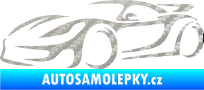 Samolepka Závodní auto 002 levá 3D karbon stříbrný