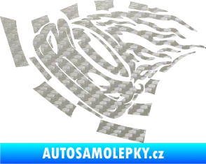 Samolepka Závodní auto 004 levá 3D karbon stříbrný