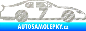 Samolepka Závodní auto 008 3D karbon stříbrný