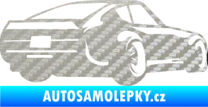 Samolepka Závodní auto 009 pravá 3D karbon stříbrný
