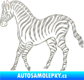 Samolepka Zebra 002 levá 3D karbon stříbrný
