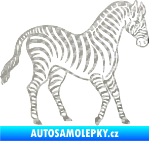 Samolepka Zebra 002 pravá 3D karbon stříbrný