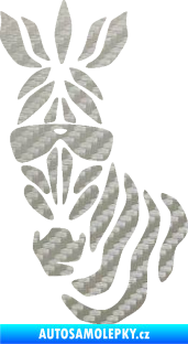Samolepka Zebra 003 levá cool s brýlemi 3D karbon stříbrný