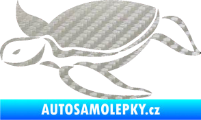 Samolepka Želva 002 levá 3D karbon stříbrný