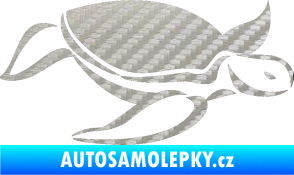 Samolepka Želva 002 pravá 3D karbon stříbrný