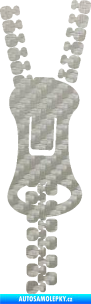 Samolepka Zip 001 pravá 3D karbon stříbrný