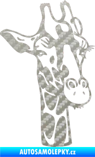 Samolepka Žirafa 001 pravá 3D karbon stříbrný