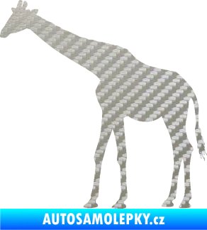 Samolepka Žirafa 002 levá 3D karbon stříbrný