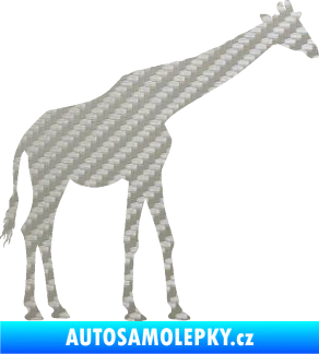Samolepka Žirafa 002 pravá 3D karbon stříbrný