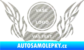 Samolepka Znak Tetování 002 3D karbon stříbrný