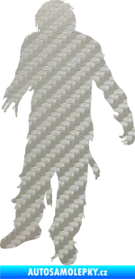 Samolepka Zombie 001 levá 3D karbon stříbrný