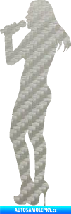 Samolepka Zpěvačka 002 levá 3D karbon stříbrný