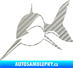 Samolepka Žralok 004 levá 3D karbon stříbrný