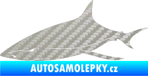 Samolepka Žralok 008 levá 3D karbon stříbrný