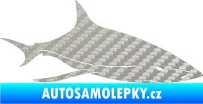 Samolepka Žralok 008 pravá 3D karbon stříbrný