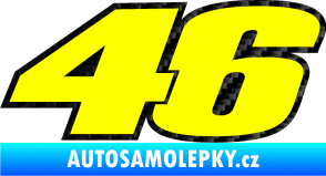 Samolepka 46 Valentino Rossi barevná 3D karbon černý