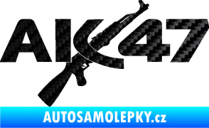 Samolepka AK 47 3D karbon černý