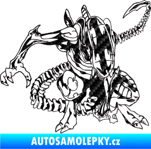 Samolepka Alien 002 pravá 3D karbon černý