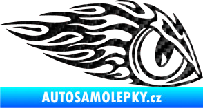 Samolepka Animal flames 016 pravá zvířecí oko 3D karbon černý