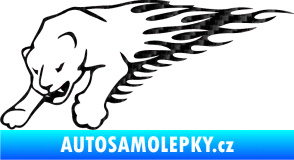 Samolepka Animal flames 020 levá puma 3D karbon černý