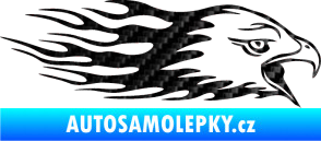 Samolepka Animal flames 023 pravá orel 3D karbon černý