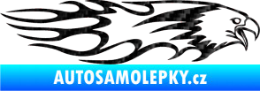Samolepka Animal flames 026 pravá orel 3D karbon černý
