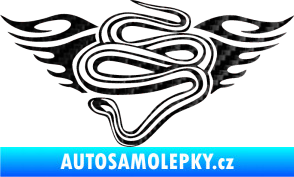 Samolepka Animal flames 043 levá had 3D karbon černý
