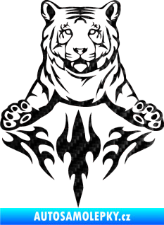 Samolepka Animal flames 045 levá tygr 3D karbon černý