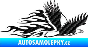 Samolepka Animal flames 053 pravá orel 3D karbon černý
