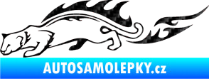 Samolepka Animal flames 056 levá puma 3D karbon černý