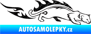 Samolepka Animal flames 056 pravá puma 3D karbon černý