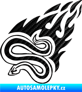 Samolepka Animal flames 065 levá had 3D karbon černý