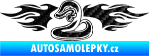 Samolepka Animal flames 072 levá had 3D karbon černý