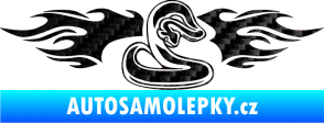 Samolepka Animal flames 072 pravá had 3D karbon černý