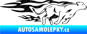 Samolepka Animal flames 084 pravá lvice 3D karbon černý