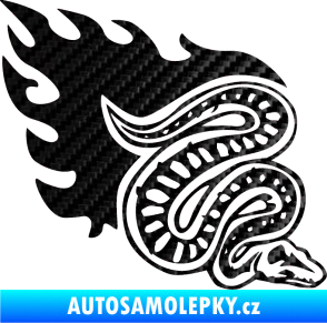 Samolepka Animal flames 086 pravá had 3D karbon černý