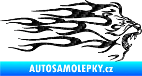 Samolepka Animal flames 103 pravá lev 3D karbon černý