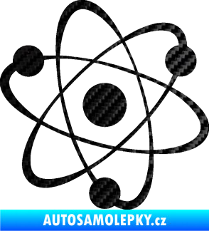 Samolepka Atom  3D karbon černý