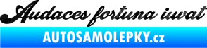 Samolepka Audaces fortuna iuvat nápis odvážnému štěstí přeje 3D karbon černý
