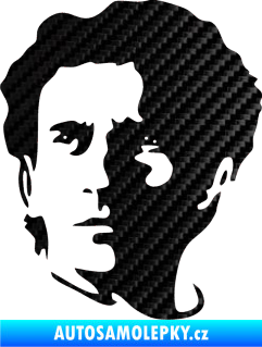 Samolepka Silueta Ayrton Senna levá 3D karbon černý