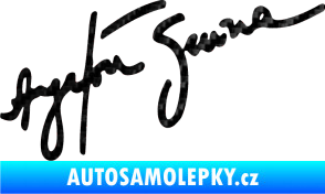 Samolepka Podpis Ayrton Senna 3D karbon černý
