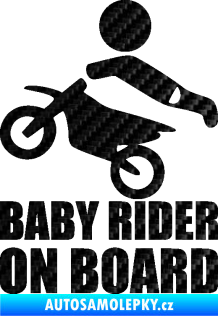 Samolepka Baby rider on board levá 3D karbon černý